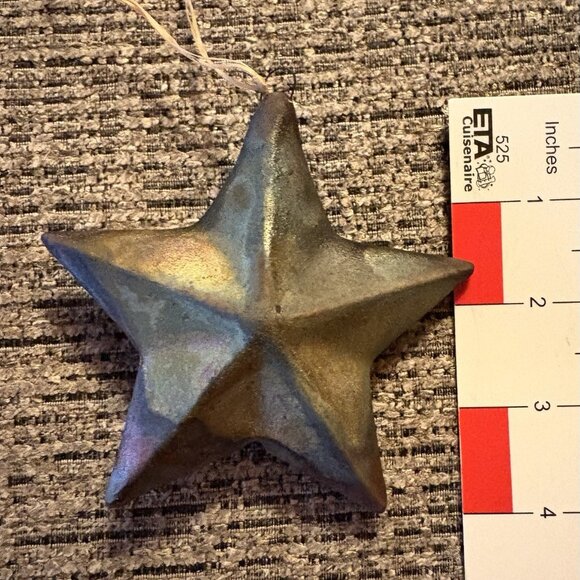 Raku Pottery STAR Smooth Christmas Ornament By J. Davis Studio’s w Rattle Sound - Picture 5 of 7
